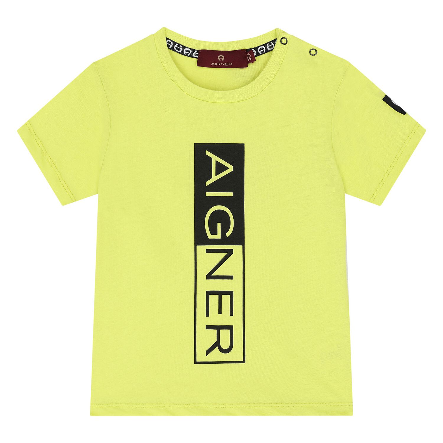 تيشيرت أولاد بالشعار باللون الأخضر, 2, hi-res