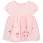 Baby Girls Pink Tulle Dress, 1, hi-res