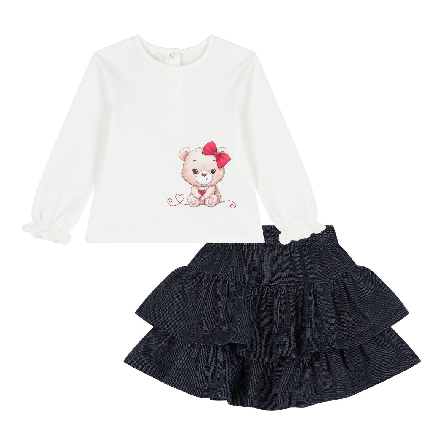 Younger Girls Ivory & Blue Skirt Set, 1, hi-res image number null