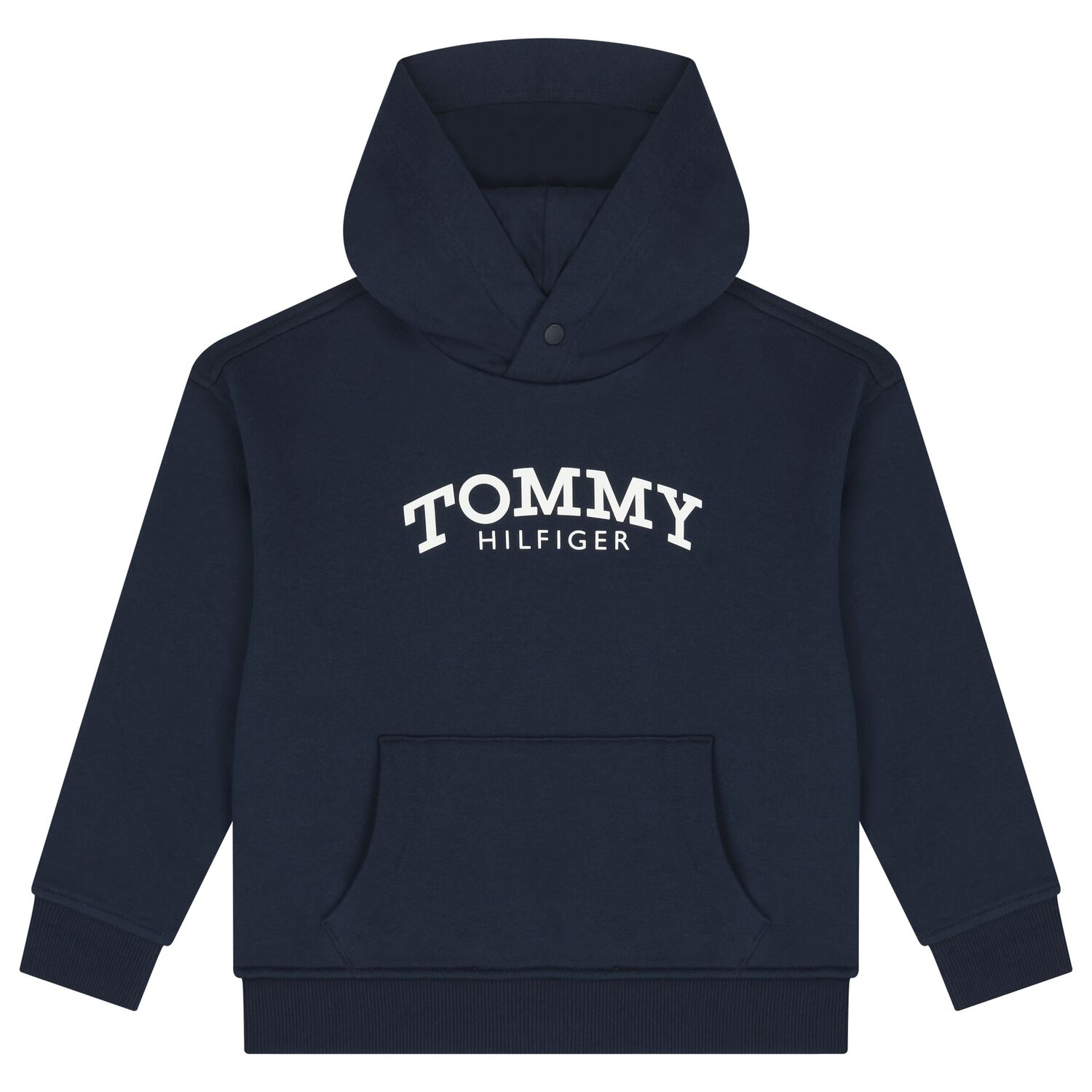 Boys Navy Blue Logo Hooded Top, 2, hi-res