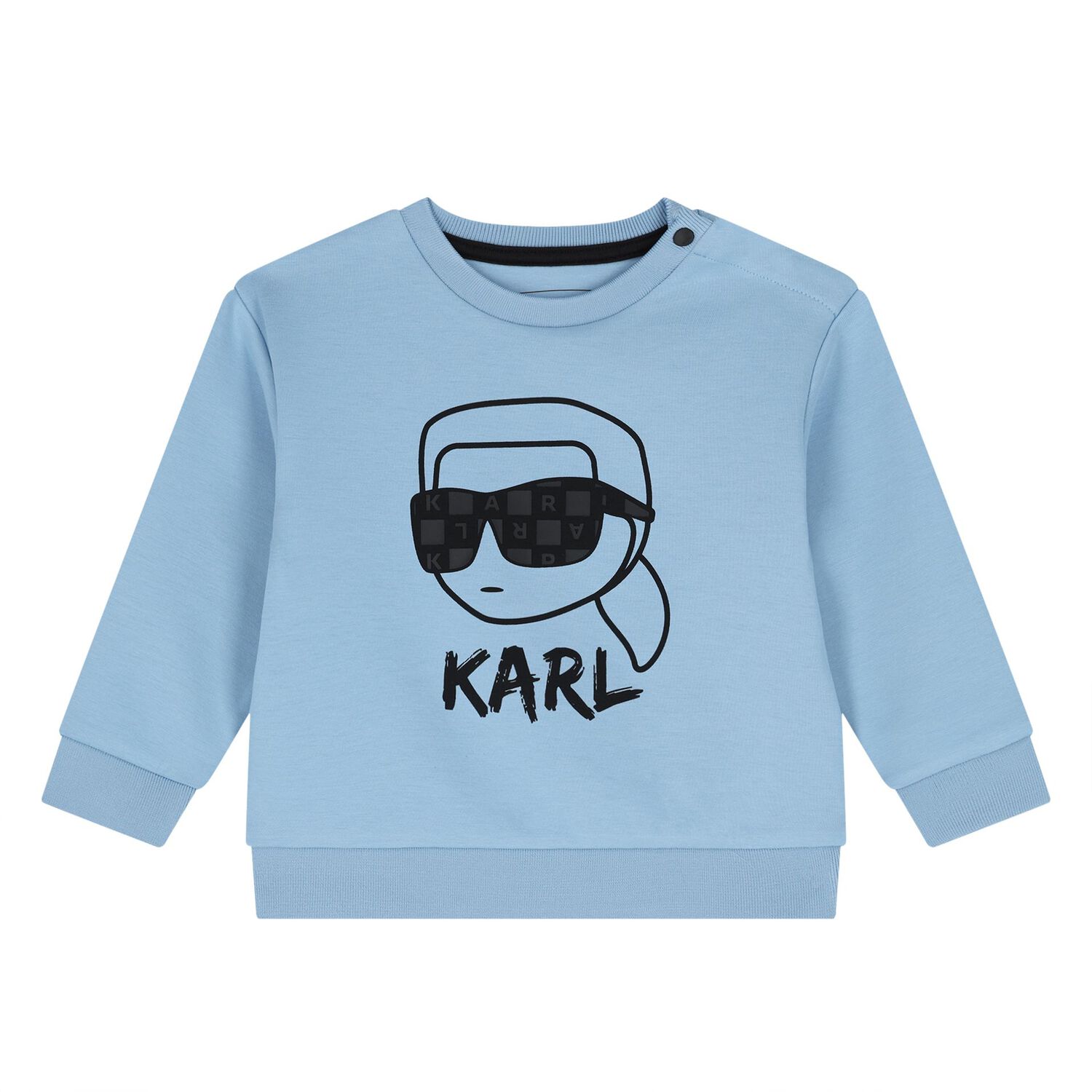 Younger Boys Blue & Beige Ikonik Karl Tracksuit, 1, hi-res
