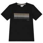 Boys Black Logo T-Shirt, 1, hi-res