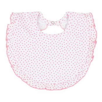 Baby Girls White & Pink Heart Bib