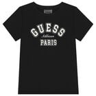 Girls Black Logo Rhinestone T-Shirt, 1, hi-res