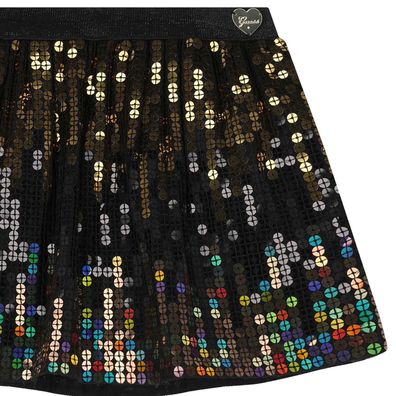 Girls Black Tulle & Gold Sequins Skirt, 1, hi-res image number null