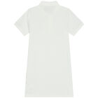 Girls White Logo Polo Dress, 1, hi-res