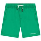 Boys Green Logo Shorts, 2, hi-res