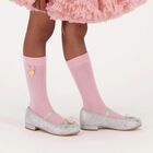 Girls Silver Bow Shoes, 2, hi-res