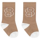 Younger Boys White, Beige & Black Socks ( 3-Pack ), 1, hi-res