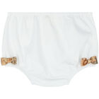 Younger Girls White & Ivory Logo Dress Set, 1, hi-res