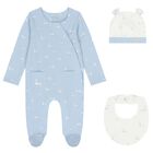 Baby Boys Blue & White Babygrow Gift Set, 3, hi-res