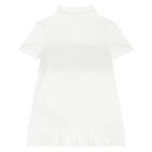 Younger Girls White Web Striped Polo Dress, 1, hi-res