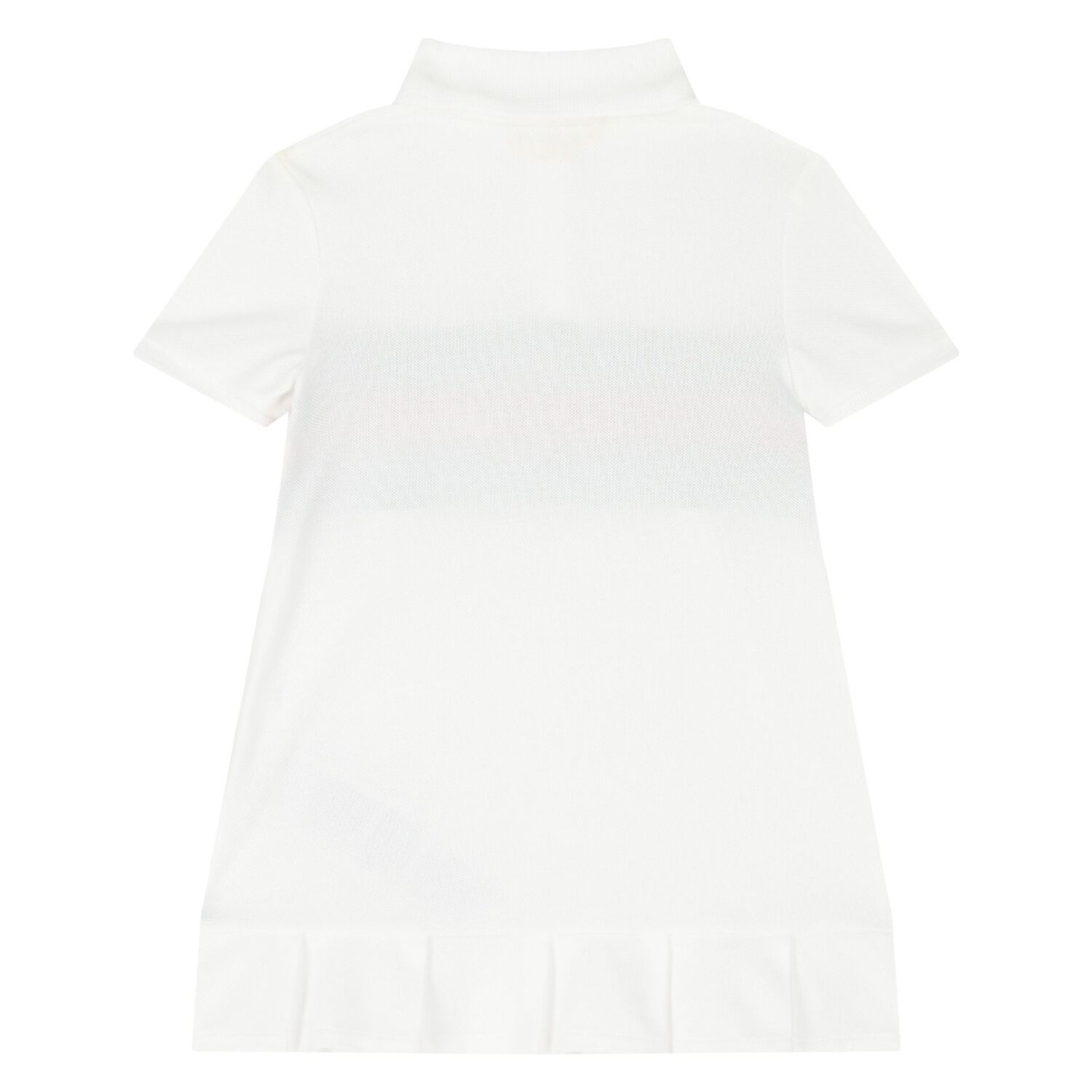 Younger Girls White Web Striped Polo Dress, 1, hi-res