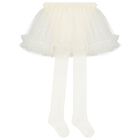 طقم بنات تنورة تول مزينة باللون العاجي , 1, hi-res