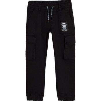 Boys Black Logo Trousers