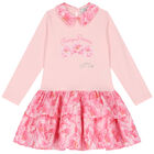 فستان بنات بالزهور باللون الوردى, 1, hi-res