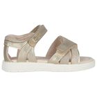 Younger Girls Gold Sandals, 1, hi-res