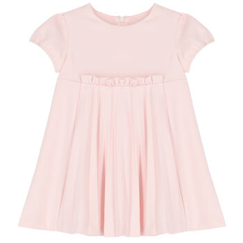 Younger Girls Pink Pleated Dress