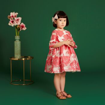 Girls Pink Floral Dress