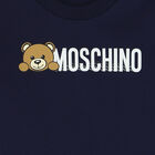 Navy Blue Teddy Bear Logo Long Sleeve Top, 4, hi-res