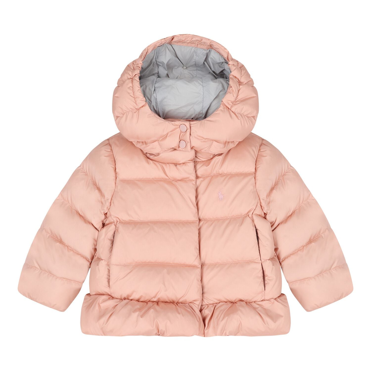 Baby Girls Pink Logo Puffer Jacket, 1, hi-res