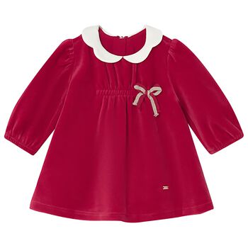 Baby Girls Red Bow Dress