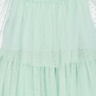 Girls Green Tulle & Chiffon Dress, 1, hi-res