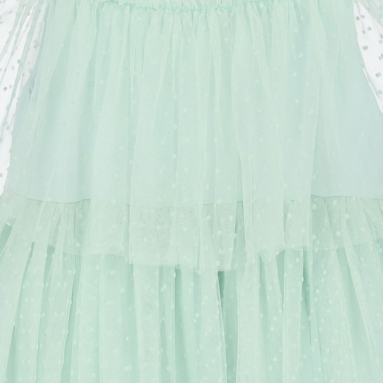 Girls Green Tulle & Chiffon Dress, 1, hi-res