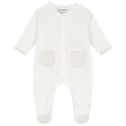 White & Beige Logo Babygrow Set, 5, hi-res