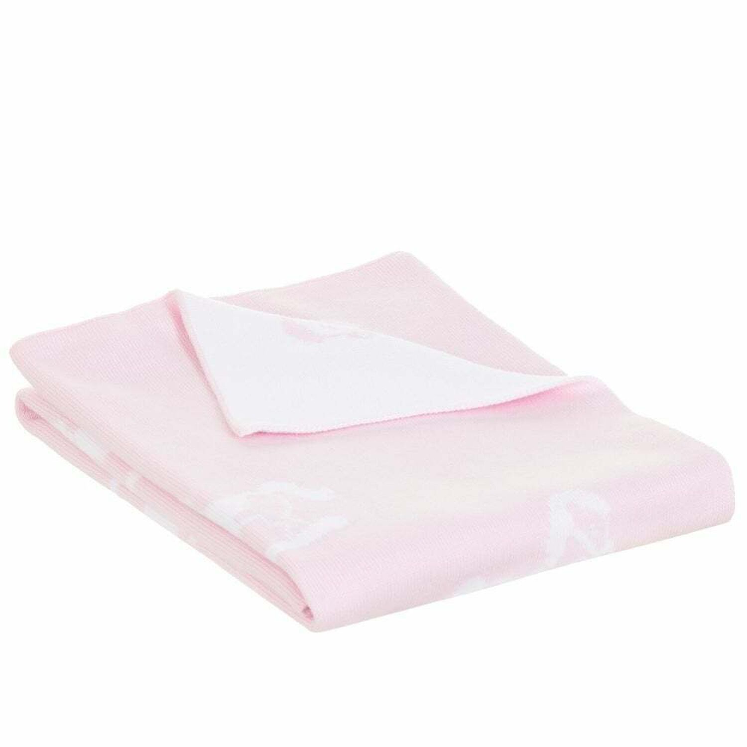 Baby Girls Pink Knitted Blanket, 1, hi-res