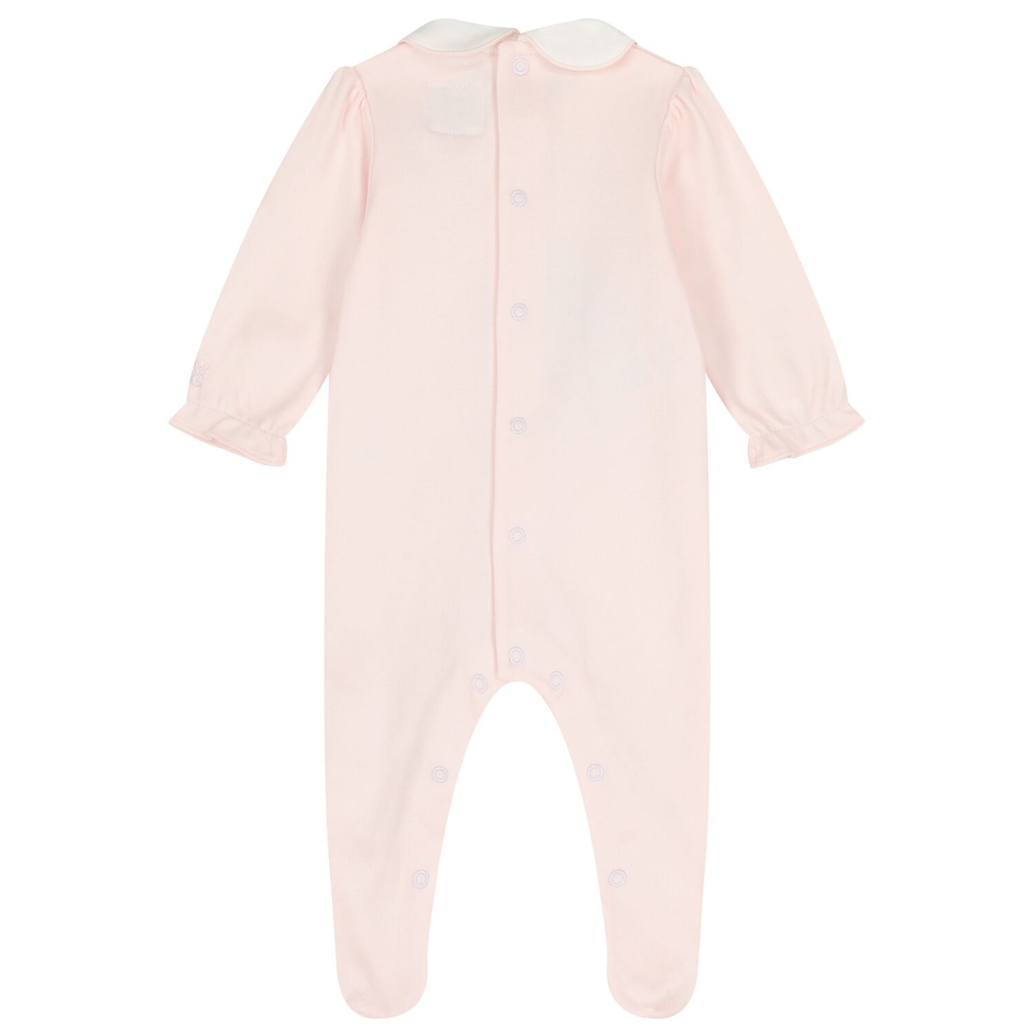 Baby Girls Pink Embroidered Bunnies Babygrow Set, 1, hi-res