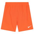 Boys White & Orange Logo Shorts Set, 1, hi-res