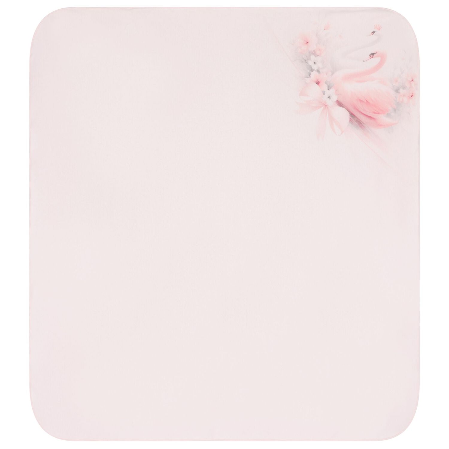 Baby Girls Pink Swan Blanket Set, 1, hi-res