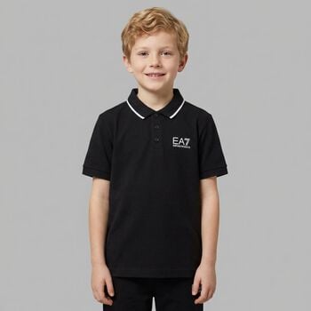 Boys Black Logo Polo Shirt 
