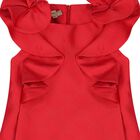 Girls Red Jacquard Dress, 2, hi-res