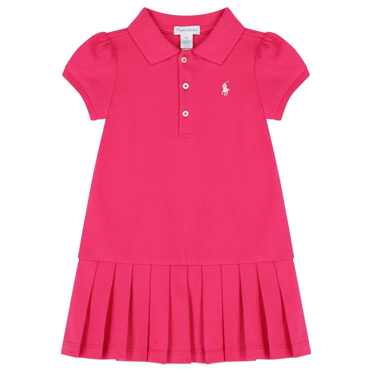Baby Girls Pink Logo Polo Dress Set, 1, hi-res