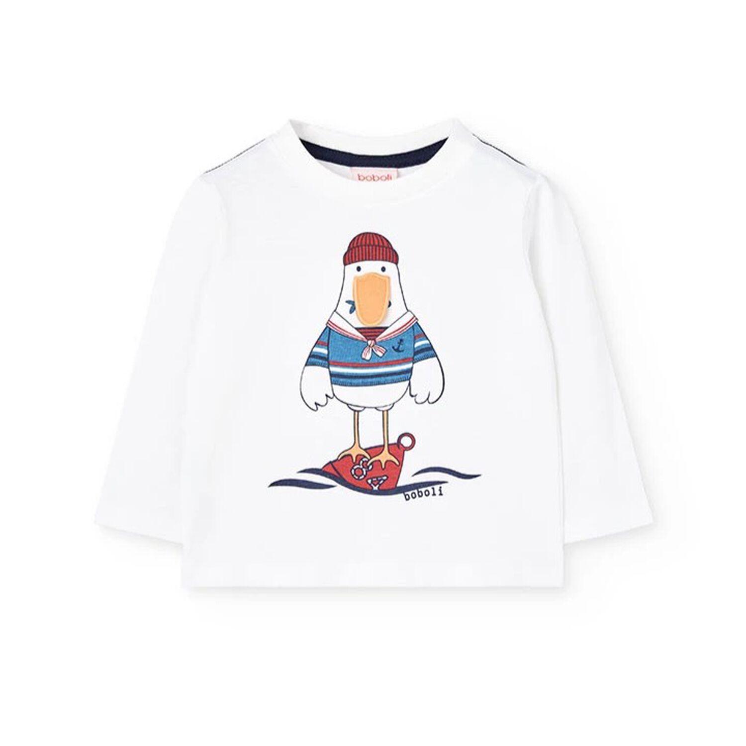 Boys Ivory Long Sleeve Top, 1, hi-res