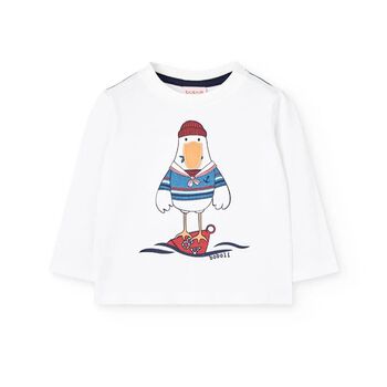 Boys Ivory Long Sleeve Top