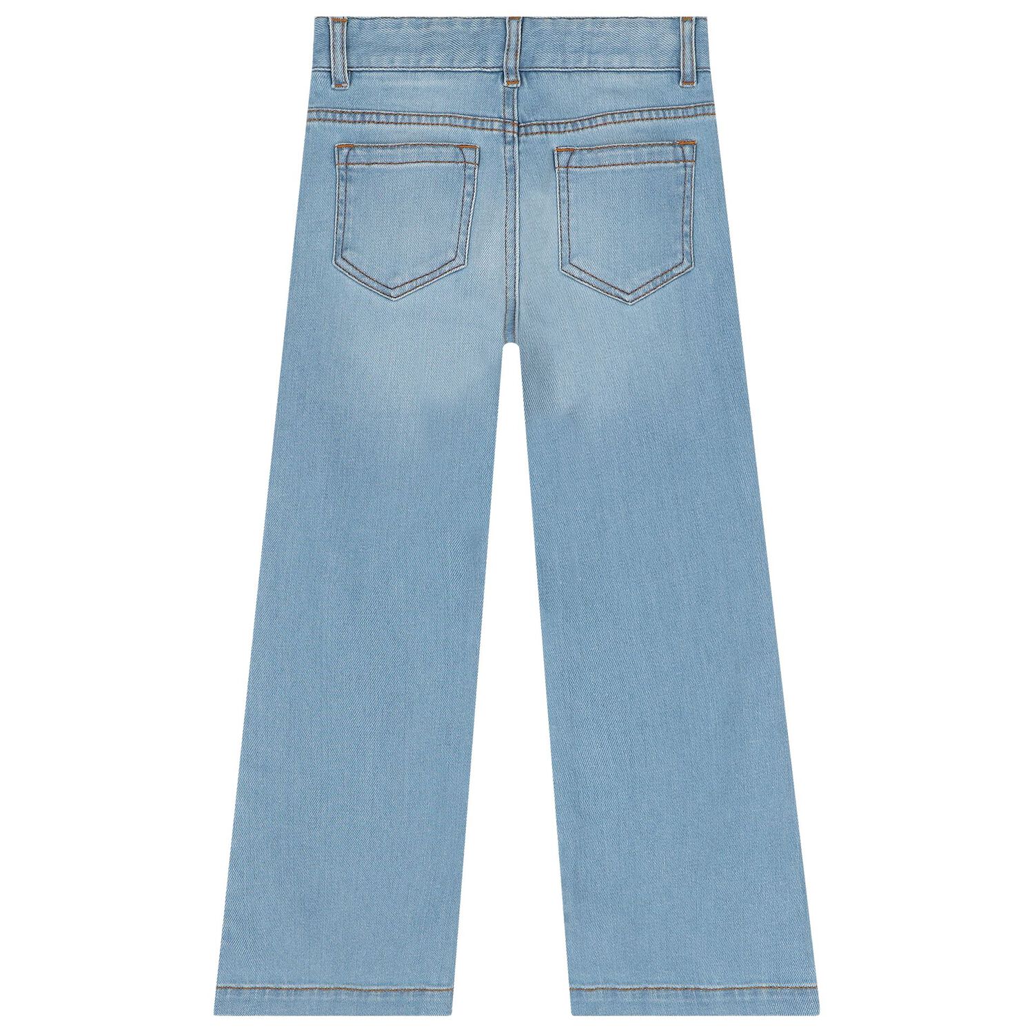 Girls Blue Logo Denim Pants, 1, hi-res