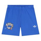 طقم شورتات أبيض وأزرق للأطفال الصغار بشعار ديزني, 1, hi-res