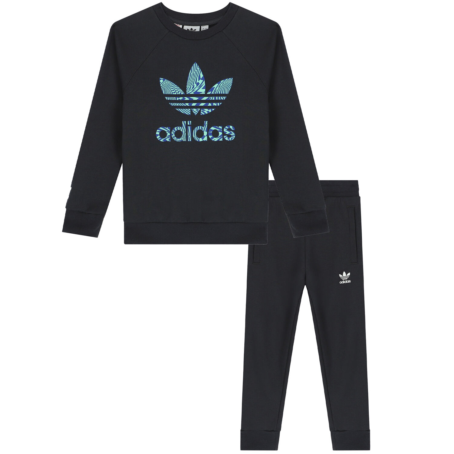 Black Trefoil Logo Tracksuit, 1, hi-res