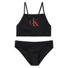 Girls Black Logo Bikini, 1, hi-res
