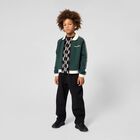 Boys Green Logo Zip Up Top, 1, hi-res