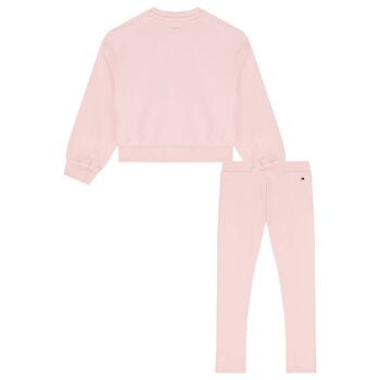 Girls Pink Logo Leggings Set