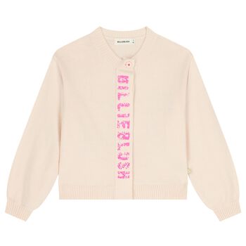 Girls Pink Sequin Cardigan