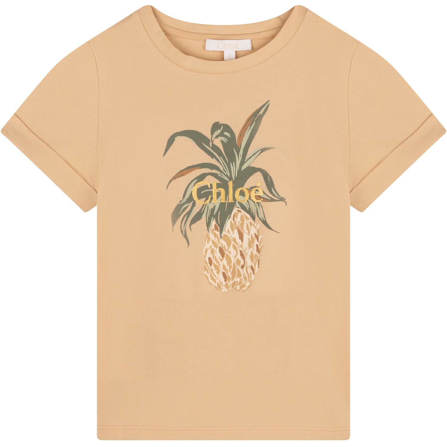 Girls Beige Pineapple T-Shirt, 1, hi-res image number null