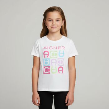 Girls White Logo T-Shirt