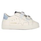 طقم أحذية ما قبل المشي من الجلد باللون العاجي والأزرق, 1, hi-res