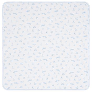 Kissy Kissy Baby Boys White & Blue Boys Vintage Toy Treasures Blanket, 1 Baby Boys White & Blue Boys Vintage Toy Treasures Blanket
