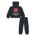 Girls Navy Blue Boke Flower Tracksuit, 1, hi-res